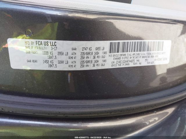 2C4RC1GGXHR744875 Chrysler Pacifica Limited