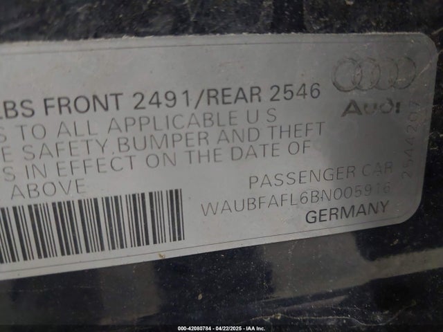 2011 AUDI A4 WAUBFAFL6BN005916 Photo 8