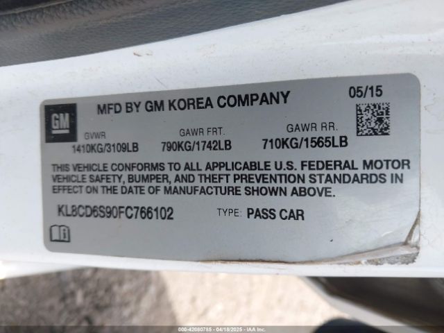 KL8CD6S90FC766102 Chevrolet Spark 1lt Cvt
