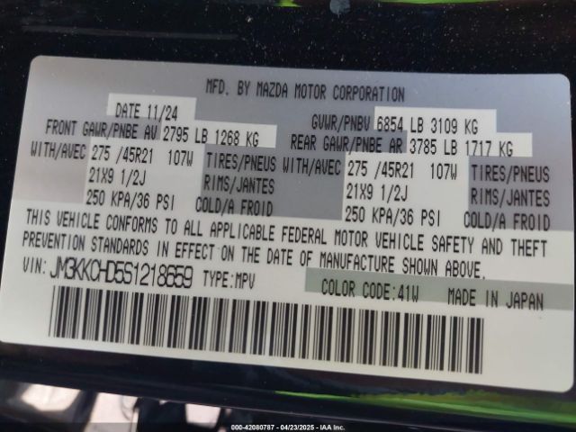 JM3KKCHD5S1218659 Mazda Cx-90 3.3 Turbo Premium Sport