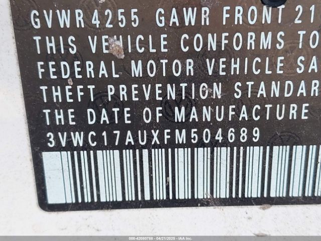 3VWC17AUXFM504689 Volkswagen Golf Sportwagen Tsi S 4-door