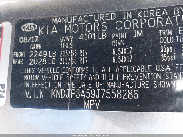 KNDJP3A59J7558286 KIA SOUL +