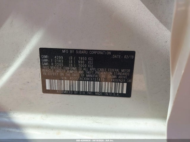 4S3GTAC68K3731479 Subaru Impreza 2.0i Premium