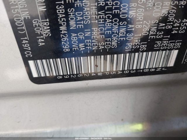 JN8BT3BA5PW426298 Nissan Rogue Sv Fwd