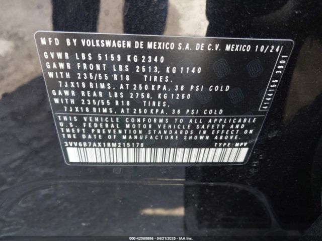 2024 VOLKSWAGEN TIGUAN 3VV6B7AX1RM215178 Photo 8