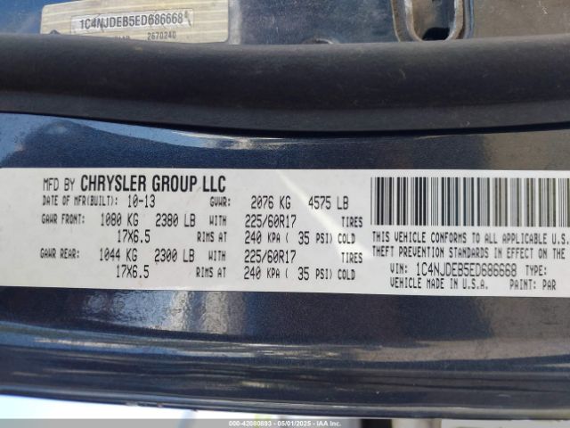 1C4NJDEB5ED686668 Jeep Compass Latitude