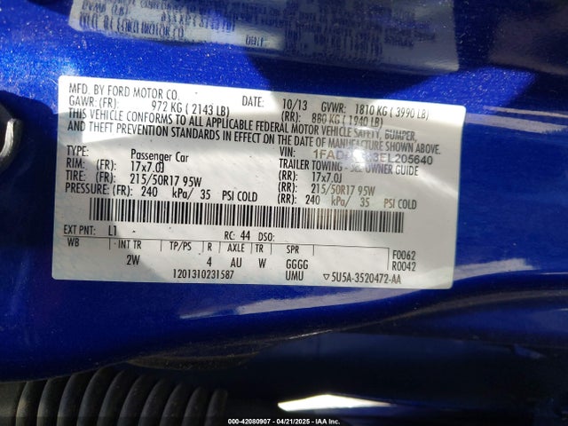 1FADP3F23EL205640 Ford FOCUS SE