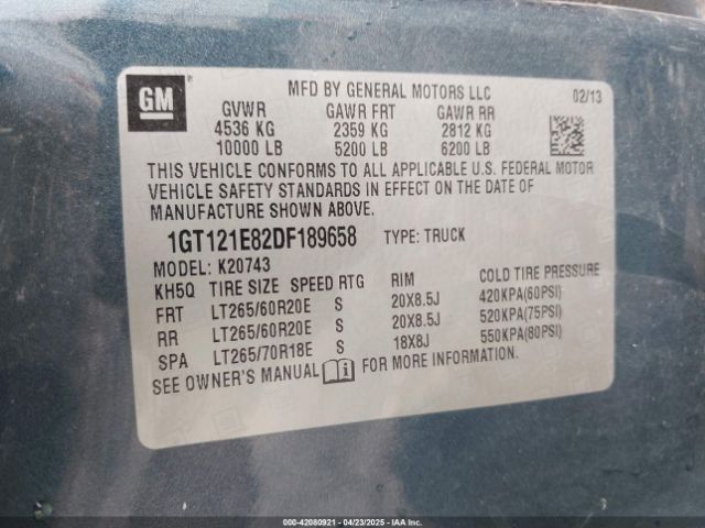 2013 GMC SIERRA 2500HD 1GT121E82DF189658 Photo 8