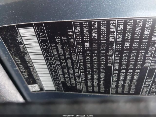 2019 LAND ROVER RANGE ROVER SALGS2RE5KA516721 Photo 8