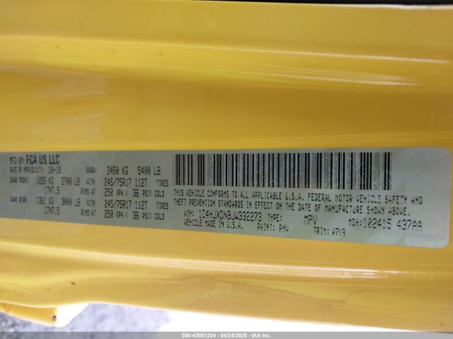 1C4HJXDN9JW332273 Jeep Wrangler Unlimited Sport S 4x4