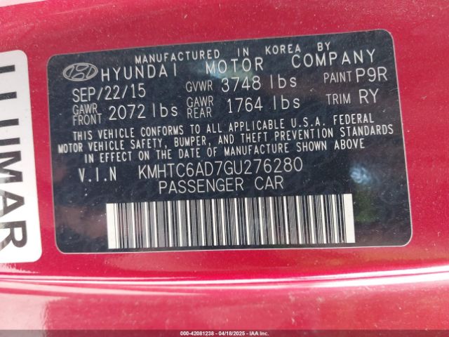 KMHTC6AD7GU276280 Hyundai Veloster