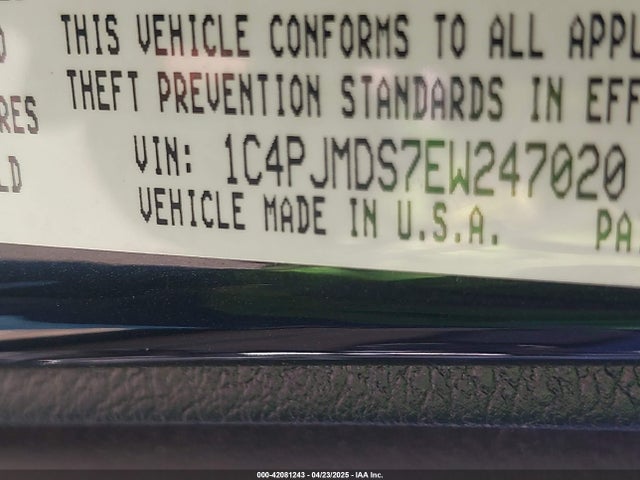 1C4PJMDS7EW247020 Jeep Cherokee Limited