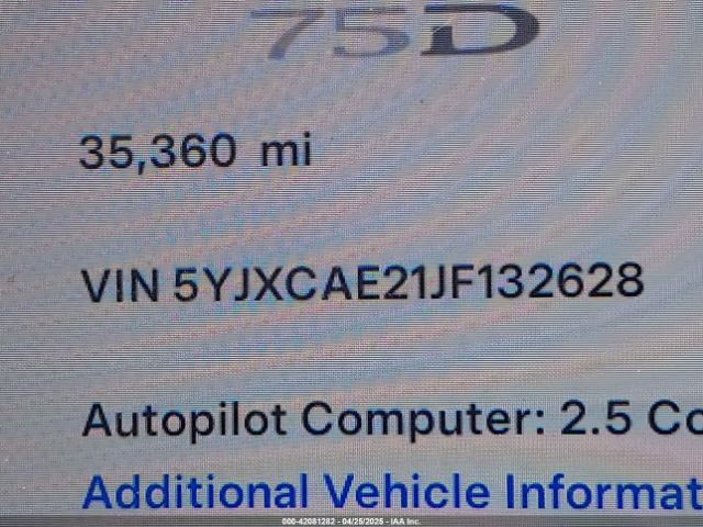 5YJXCAE21JF132628 Tesla Model X 100d/75d/p100d