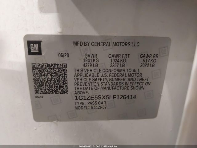 1G1ZE5SX5LF126414 Chevrolet Malibu Fwd Premier