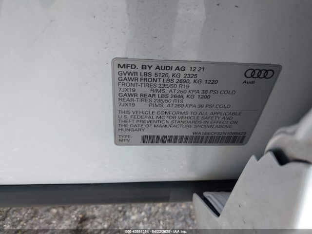 WA1EECF32N1065423 Audi Q3 Premium Plus 45 Tfsi S Line Quattro Tiptronic