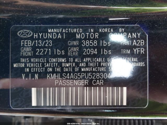 KMHLS4AG5PU528304 Hyundai ELANTRA SEL