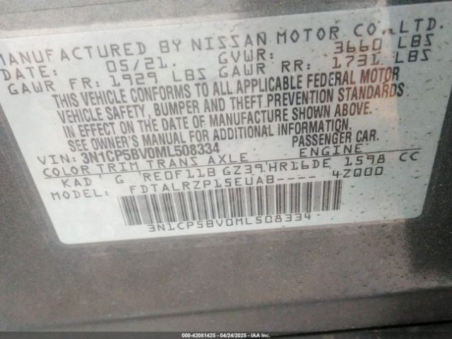 2021 NISSAN KICKS 3N1CP5BV0ML508334 Photo 8