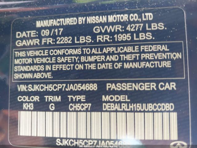 SJKCH5CP7JA054688 Infiniti Qx30 Premium