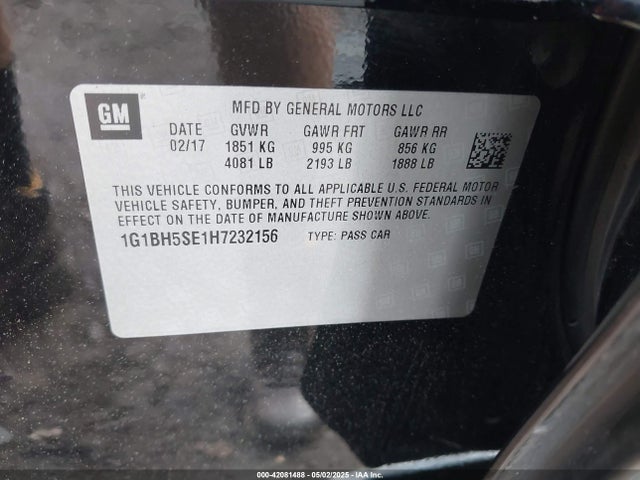 1G1BH5SE1H7232156 Chevrolet Cruze Lt Auto