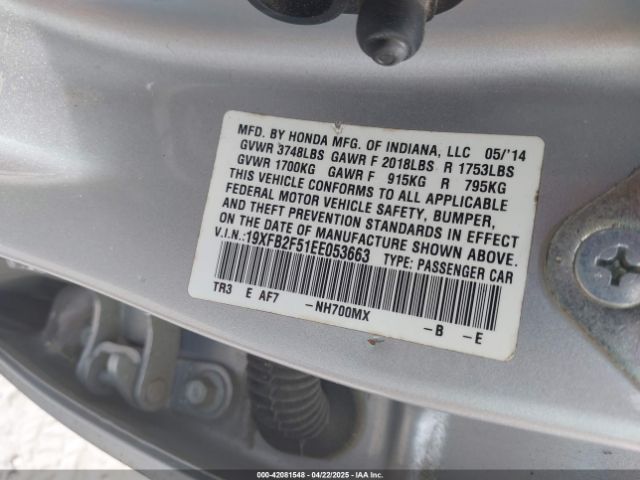 19XFB2F51EE053663 Honda Civic Lx