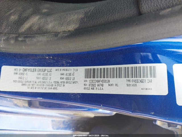 1C3CCCAB0FN559120 Chrysler 200 Limited