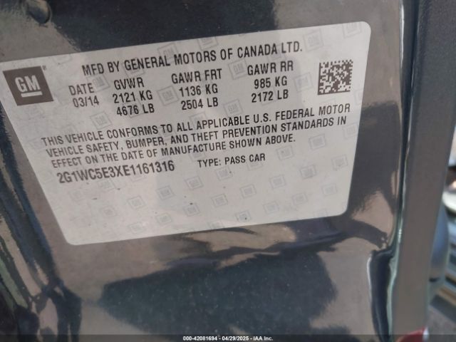 2G1WC5E3XE1161316 Chevrolet Impala Limited Ltz