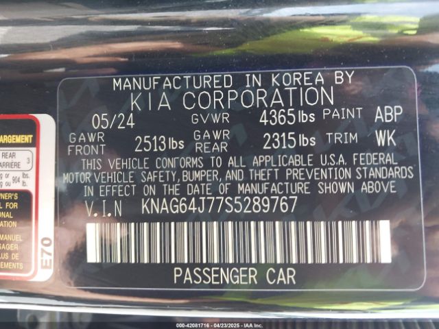 KNAG64J77S5289767 KIA K5 Gt-line