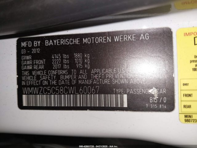 2012 MINI COOPER S COUNTRYMAN WMWZC5C58CWL60067 Photo 8