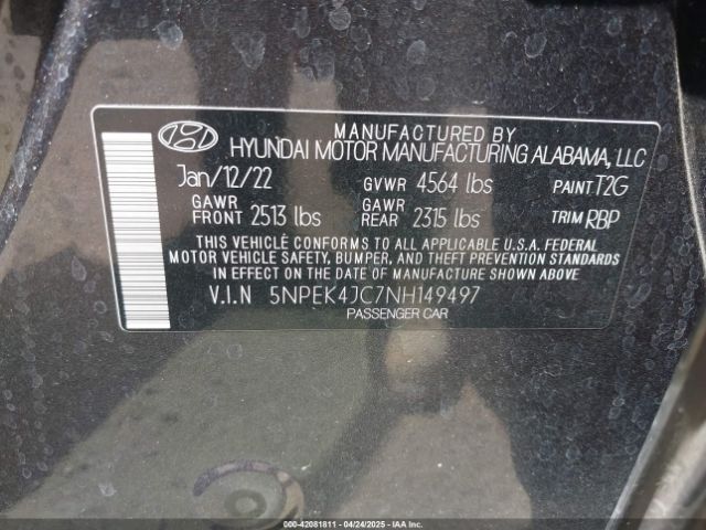 5NPEK4JC7NH149497 Hyundai Sonata N Line