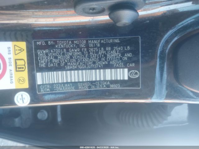 58ABK1GGXJU113741 Lexus ES 350