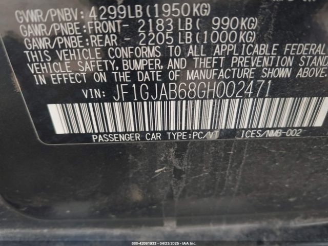 JF1GJAB68GH002471 Subaru Impreza 2.0i Premium