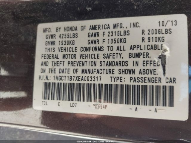 1HGCT1B7XEA003317 Honda ACCORD EX