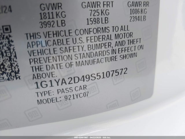 1G1YA2D49S5107572 Chevrolet Corvette Stingray Rwd  1lt