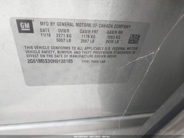 2G61M5S30H9138185 Cadillac XTS LUXURY