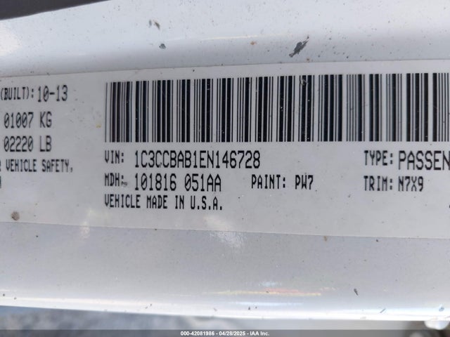 Chrysler 200 LX 2014 1C3CCBAB1EN146728 Image 9