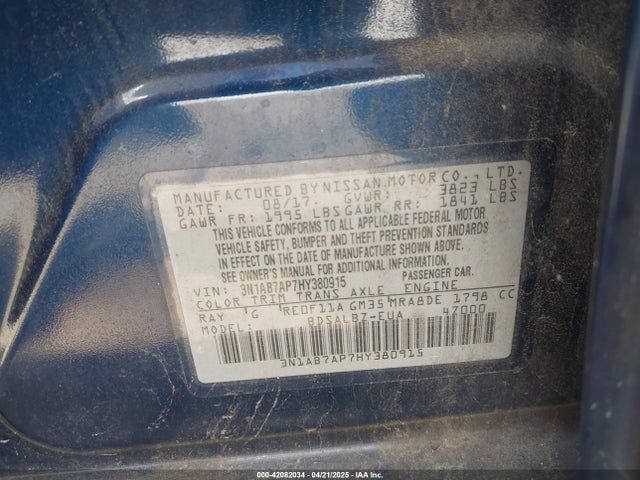 3N1AB7AP7HY380915 Nissan SENTRA S