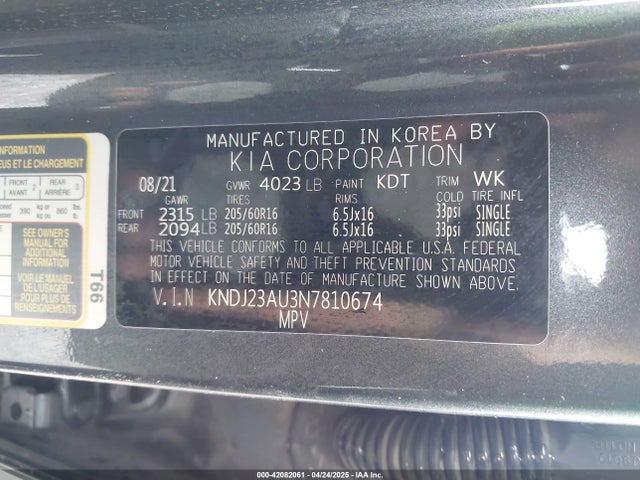Продажа на аукционе авто 2022 Kia Soul Lx, vin: KNDJ23AU3N7810674, номер лота: 42082061