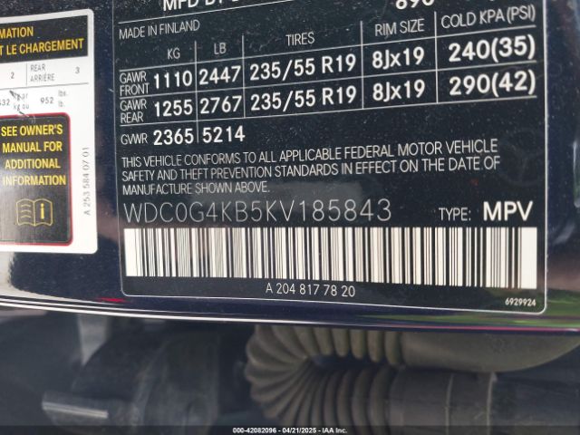 2019 MERCEDES-BENZ GLC 300 WDC0G4KB5KV185843 Photo 8