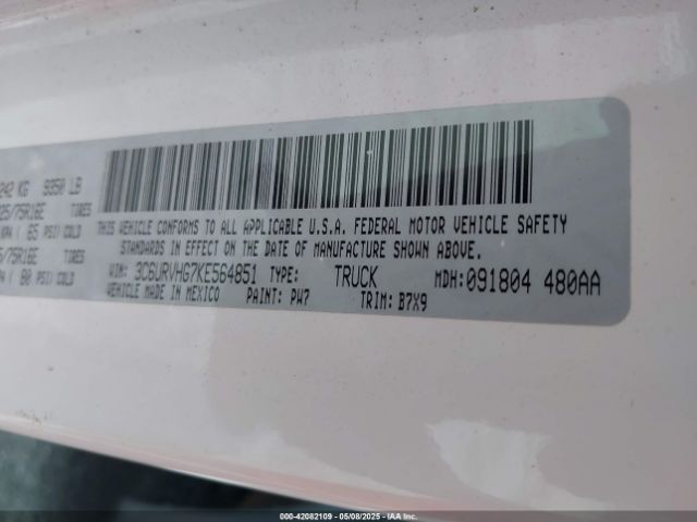 3C6URVHG7KE564851 RAM Promaster 3500 High Roof 159 Wb