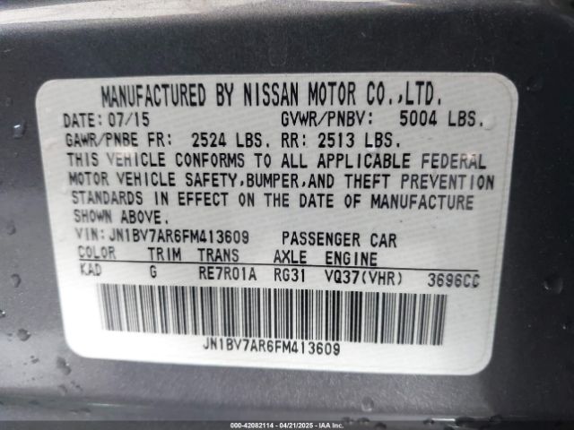 2015 INFINITI Q50 JN1BV7AR6FM413609 Photo 8