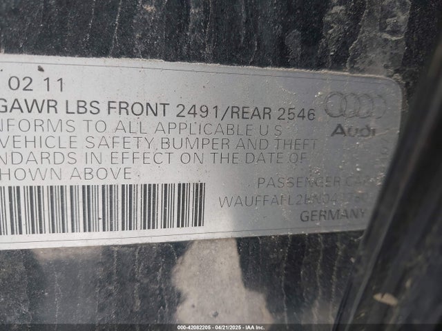 2011 AUDI A4 WAUFFAFL2BN044780 Photo 8