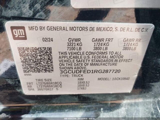 3GCUDFED1RG287720 Chevrolet Silverado 1500 4wd  Short Bed Lt Trail Boss
