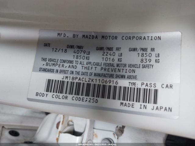 JM1BPACL2K1106916 Mazda Mazda3 Select Package