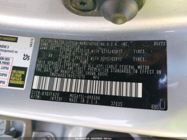 2022 TOYOTA COROLLA CROSS 7MUCAABG1NV021010 Photo 8