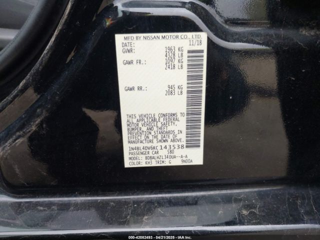 2019 NISSAN ALTIMA 1N4BL4DV6KC143538 Photo 8
