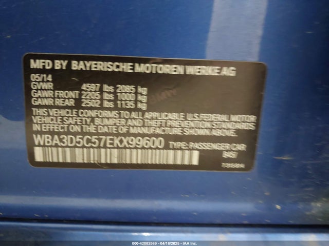 BMW 328D 2014 WBA3D5C57EKX99600 Image 9