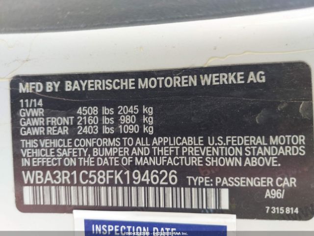 2015 BMW 435I WBA3R1C58FK194626 Photo 8