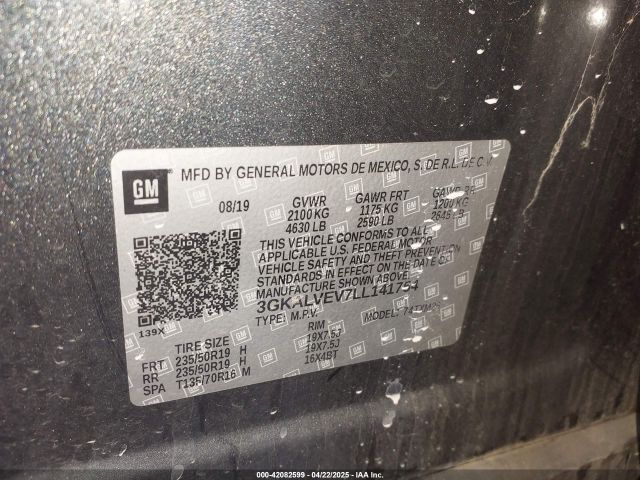 3GKALVEV7LL141754 GMC Terrain Awd Slt