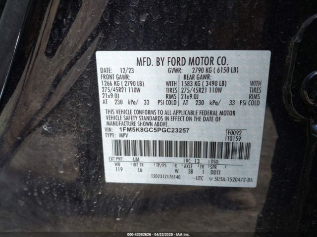1FM5K8GC5PGC23257 Ford Explorer St