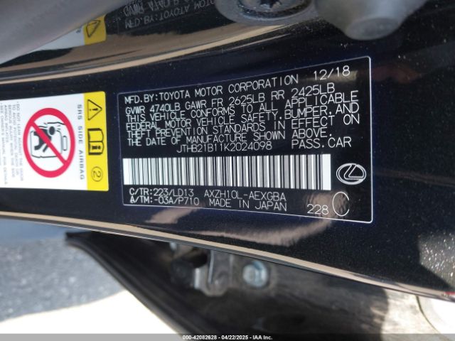 JTHB21B11K2024098 Lexus ES 300H